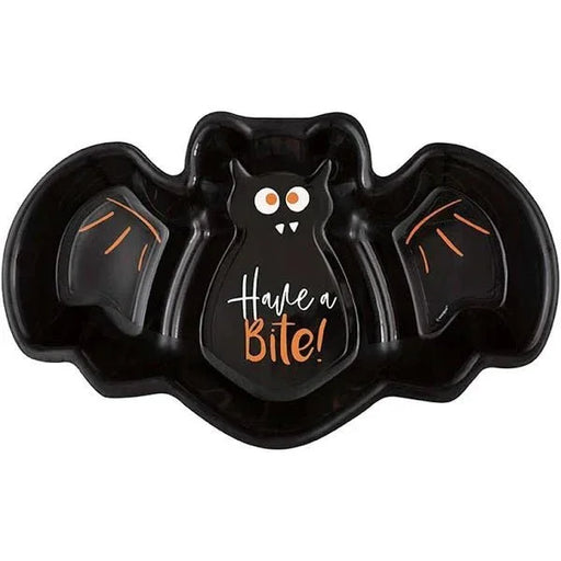 Halloween Bats & Boos "Have a Bite" Bat Shaped Plastic Serving Tray 13.25" | 1ct - Zurchers