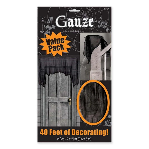 Halloween Gauze Cloth Black 20' x 2' | 2ct - Zurchers