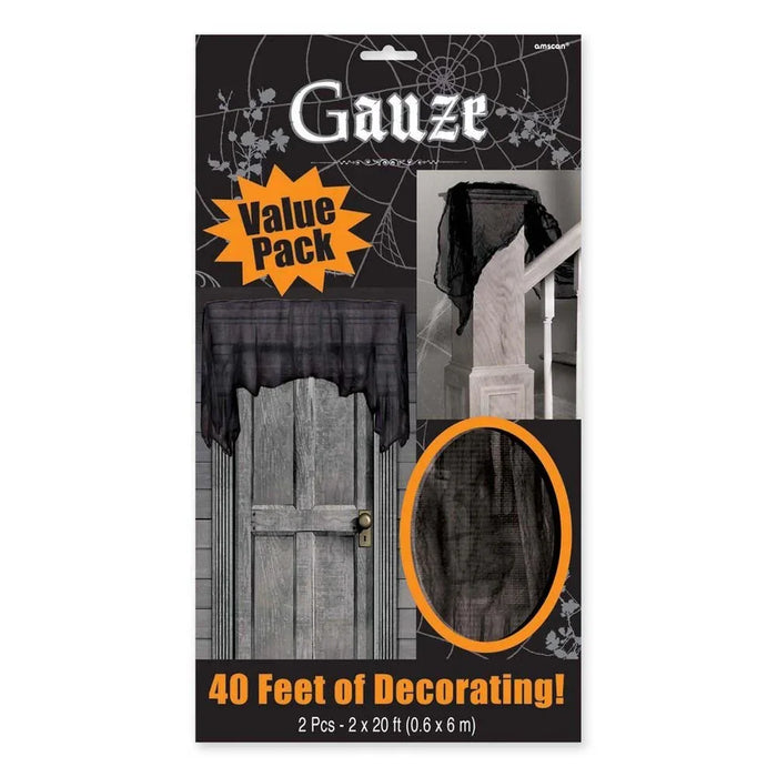 Halloween Gauze Cloth Black 20' x 2' | 2ct - Zurchers