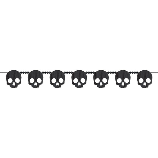 Halloween Skull Wood Garland| 1ct - Zurchers