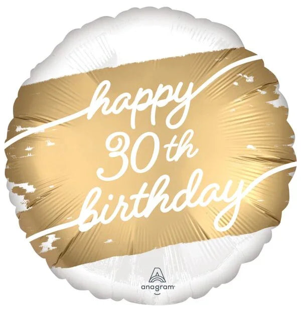 Happy 30th Birthday Golden Mylar Balloon 17" | 1ct. - Zurchers