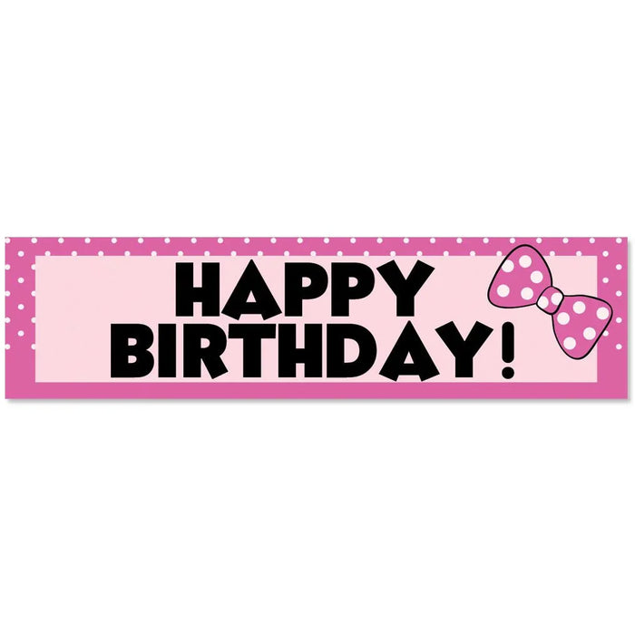 Happy Birthday Girl Mouse To - Go Banner 50" x 13" | 1ct - Zurchers