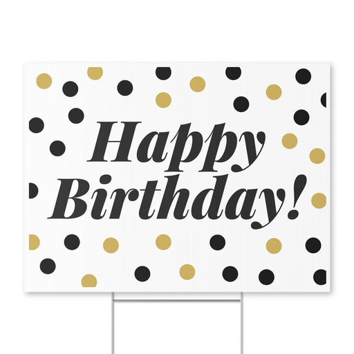 Happy Birthday Gold Dot Yard Sign 24" x 18" | 1 ct - Zurchers