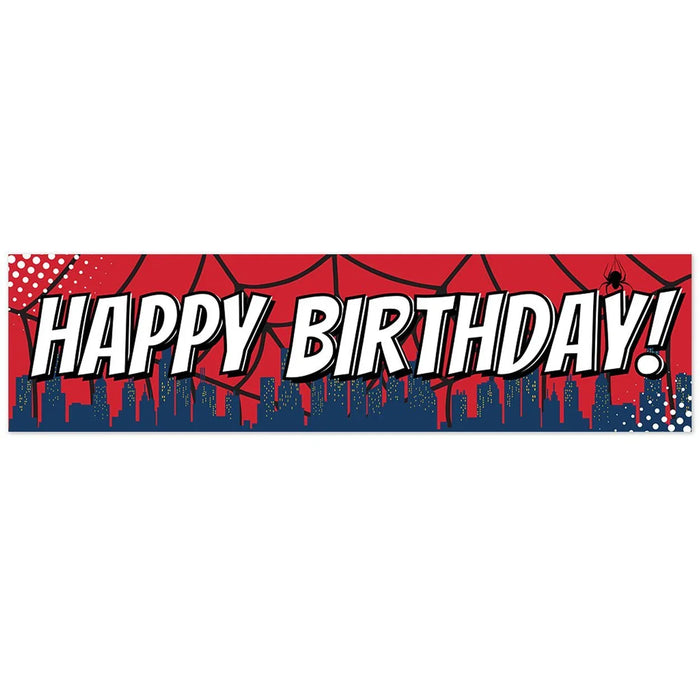 Happy Birthday Spider Hero To - Go Banner 50" x 13" | 1 ct - Zurchers