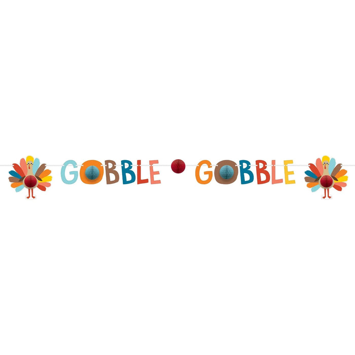 Happy Turkey Day Honeycomb Banner 6' | 1 ct - Zurchers