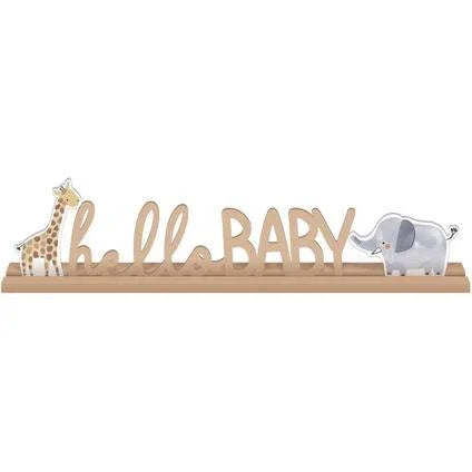 Hello Baby Jungle Baby Shower Standing Sign, 21in x 5in | 1ct - Zurchers