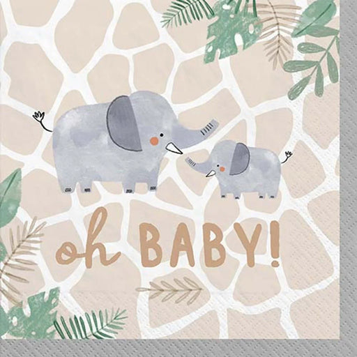 Hello Baby Jungle Beverage Napkins | 16ct - Zurchers
