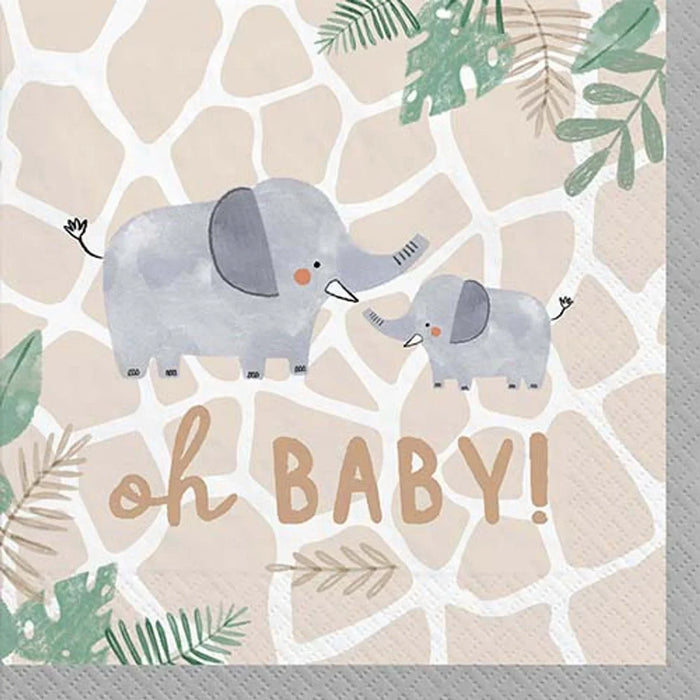Hello Baby Jungle Beverage Napkins | 16ct - Zurchers