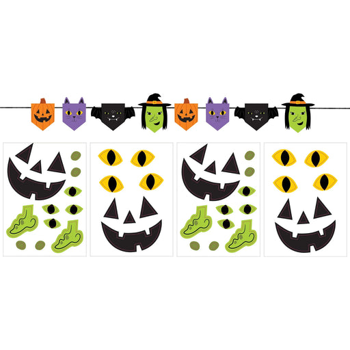 Halloween Family Friendly Create Your Own Paper Pennant Banner Kit, 15ft, | 27pc - Zurchers