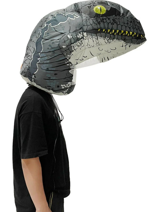 Inflatable Realistic Velociraptor Dinosaur Bobble Head Mask | 1 ct - Zurchers