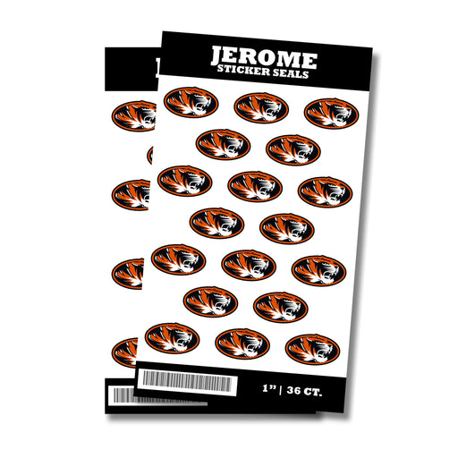 A package of 36 1-inch Jerome High School Sticker Seals.