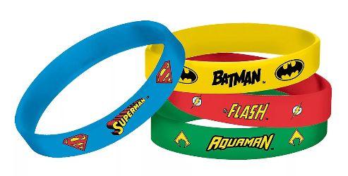Justice League Rubber Wristbands | 4 ct - Zurchers