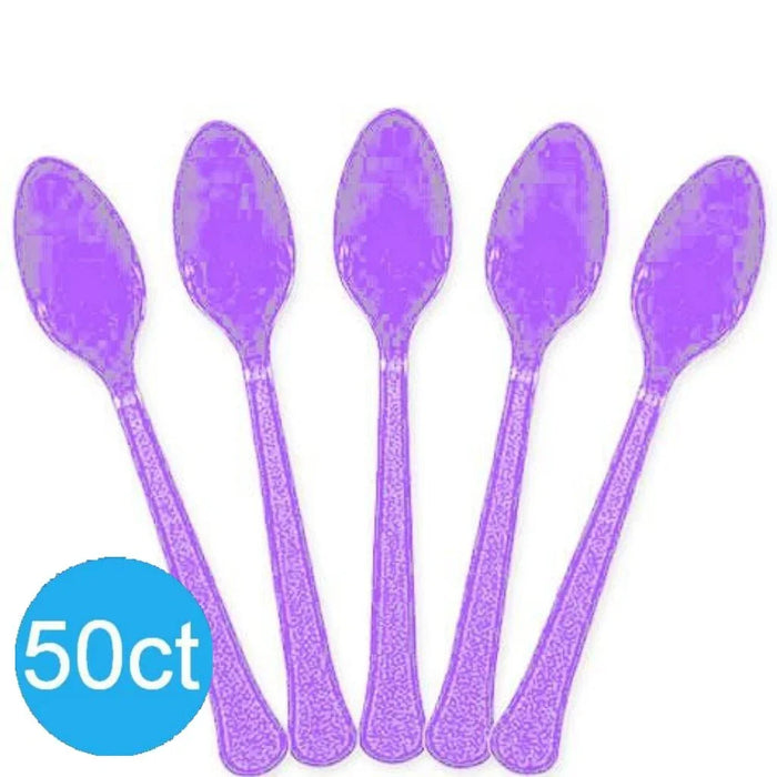 Lavender Heavy Duty Plastic Spoons | 50ct - Zurchers