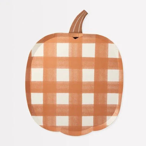 Halloween Gingham Pumpkin Plates 10.5" | 8ct - Zurchers