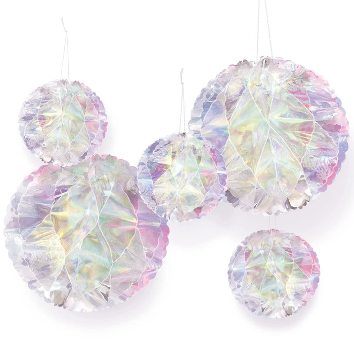 Luminous Honeycomb Ball Hanging Decorations 5" & 9" | 5 ct - Zurchers