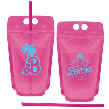 Malibu Barbie Plastic Drink Pouches, 16.9oz, | 8 ct - Zurchers