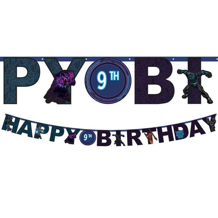 Marvel Black Panther Wakanda Forever Customizable Letter Banner 10' | 30pcs - Zurchers