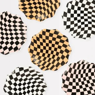Meri Meri Halloween Checker Side Plates 9" | 8 ct - Zurchers