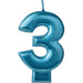 Metallic Blue 3 Candle | 1ct - Zurchers
