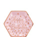 Metallic Blush Hexagon Happy Birthday Dessert Plates 7in | 8ct - Zurchers