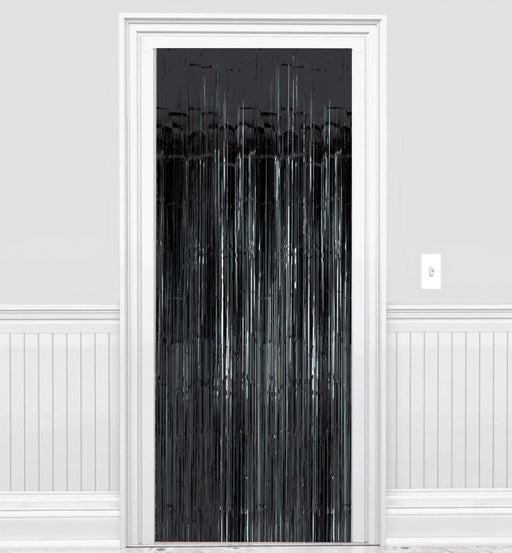 Metallic Doorway Curtain, Black 3'x8' | 1 count - Zurchers
