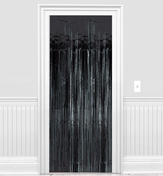Metallic Doorway Curtain, Black 3'x8' | 1 count - Zurchers