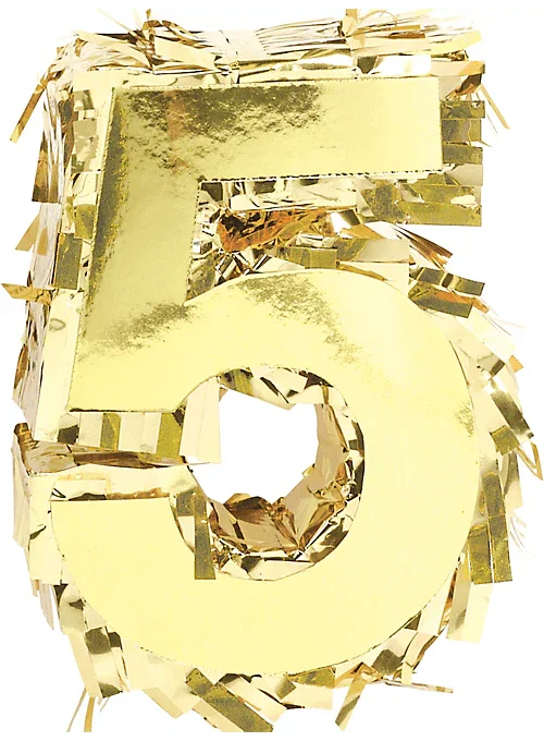 Metallic Gold Fringe Number Mini Piñata 6" | 1ct - Zurchers