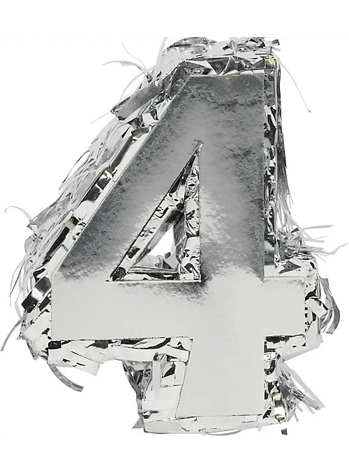 Metallic Silver Fringe Number Mini Piñata 6" | 1 ct - Zurchers