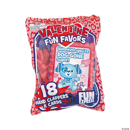 Valentine's Hand Clapper Fun Favors with Cards | 18 Ct - Zurchers