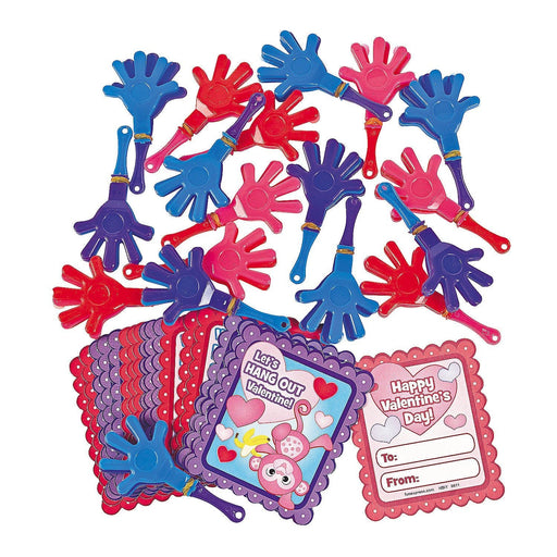 Valentine's Hand Clapper Fun Favors with Cards | 18 Ct - Zurchers