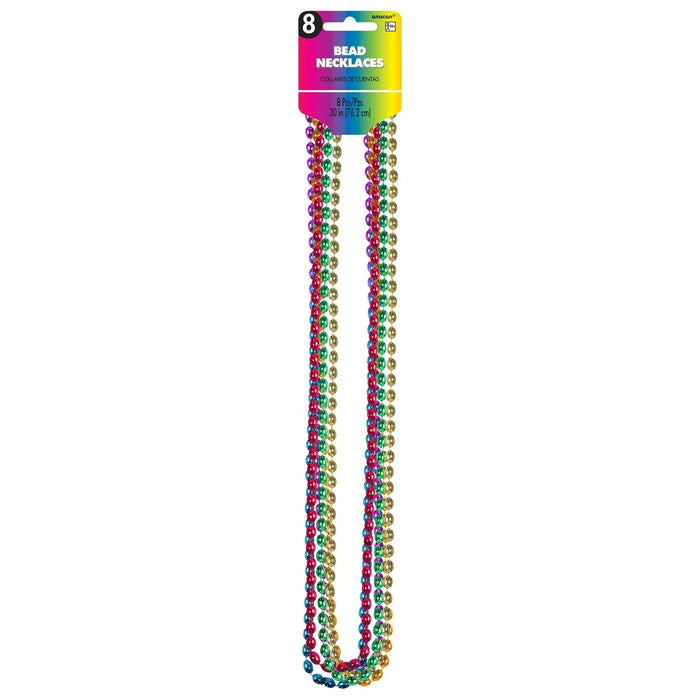 MultiColor Metallic Bead Necklaces | 8pcs - Zurchers