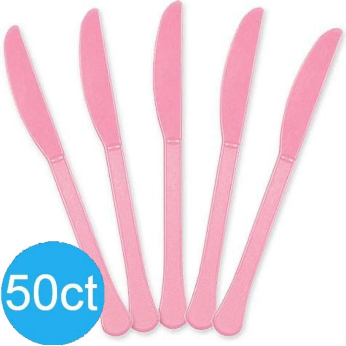 New Pink Heavy Duty Plastic Knives | 50ct - Zurchers