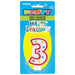 Number 3 Glitter Birthday Candle w/Cake Decoration | 1ct - Zurchers