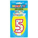 Number 5 Glitter Birthday Candle w/Cake Decoration | 1ct - Zurchers