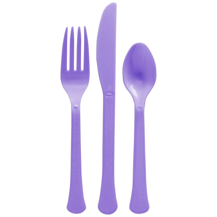 New Purple Plastic Assorted Cutlery | 24 pcs - Zurchers