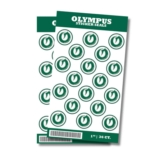 A package of 36 1-inch Olympus High School Sticker Seals.