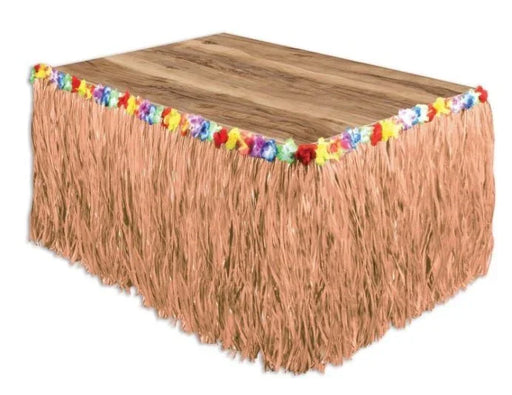Orange Grass Table Skirt w/ Flowers | 1ct - Zurchers