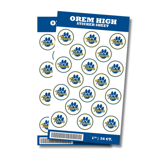 A package of 36 1-inch Orem High School Sticker Seals.