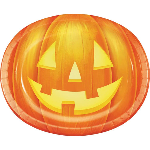 Halloween Pumpkin Party Oval Platters 12" | 8ct - Zurchers