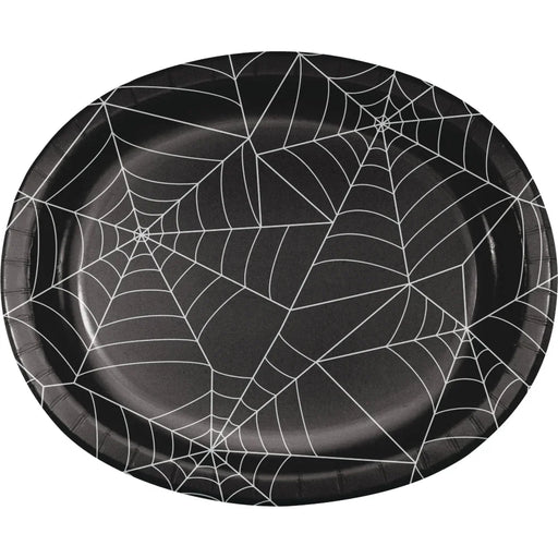 Halloween Spider Webs Oval Platters 12" | 8ct - Zurchers