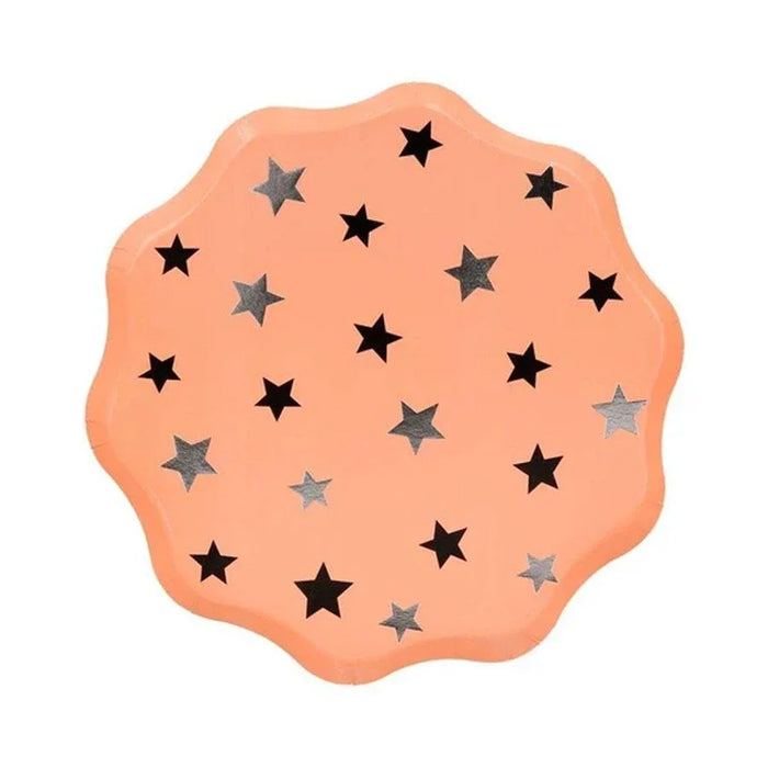 Pastel Halloween Star Pattern Plates 8.5" | 8ct - Zurchers