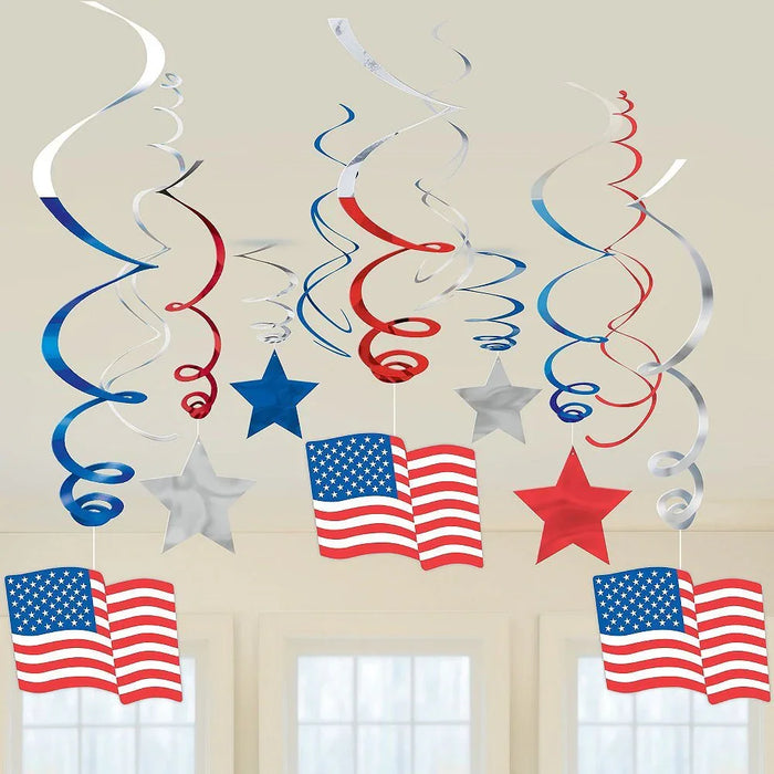 Patriotic Swirl Decorations | 1ct - Zurchers