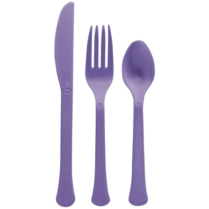Purple Plastic Assorted Cutlery | 24 pcs - Zurchers