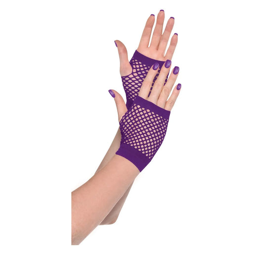Purple Short Fishnet Gloves | 1pr - Zurchers