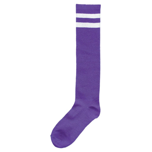 Purple w/White Striped Knee Socks | 1ct - Zurchers