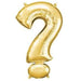 Gold foil balloon shaped like the letter ?.