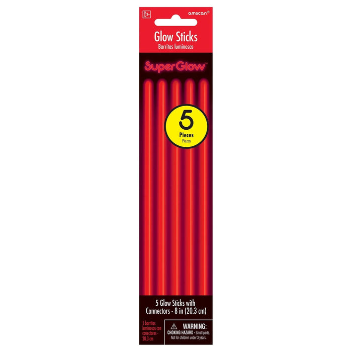 Red Glow Sticks 8" | 5ct - Zurchers