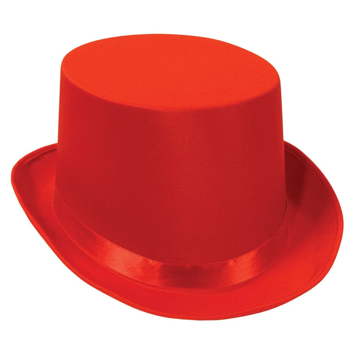 Red Satin Sleek Top Hat | 1ct - Zurchers
