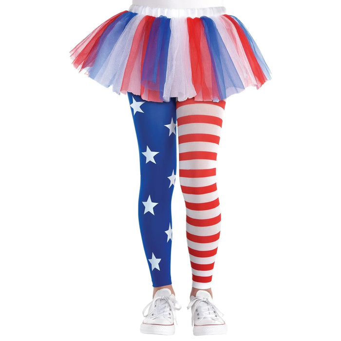 Red, White & Blue Footless Tights Child | 1ct - Zurchers