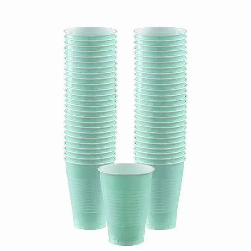 Robin's Egg Blue Plastic Cups 12oz | 50ct - Zurchers